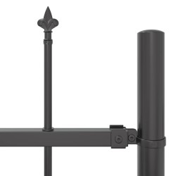 Clôture de jardin Gris 5.1 x 1 m Acier enduit de poudre 