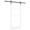 Porte Coulissante avec Kit de Quincaillerie 'ORKDAL'Bois Massif & Verre 
