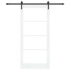 Porte Coulissante avec Kit de Quincaillerie 'ORKDAL'Bois Massif & Verre 