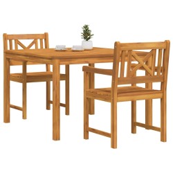 Ensemble de salle à manger de jardin , 3 pièces en bois massif d'acacia 
