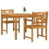 Ensemble de salle à manger de jardin , 3 pièces en bois massif d'acacia 