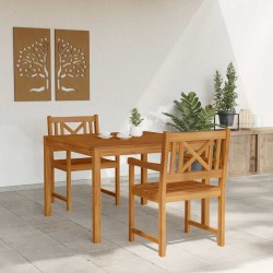 Ensemble de salle à manger de jardin , 3 pièces en bois massif d'acacia 