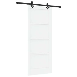 Porte coulissante avec quincaillerie 'ORKDAL'en pin massif blanc 