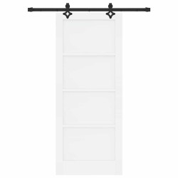 Porte coulissante avec quincaillerie 'ORKDAL'en pin massif blanc 