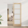 Porte coulissante avec kit de quincaillerie 73,5x211 cm en bois massif de pin 