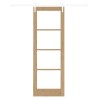 Porte coulissante avec kit de quincaillerie 73,5x211 cm en bois massif de pin 