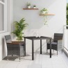 Set de jardin 3 pièces en rotin synthétique gris 