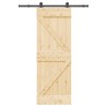 Porte coulissante et kit de quincaillerie 70x210 cm pin massif 