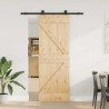 Porte coulissante et kit de quincaillerie 70x210 cm pin massif 