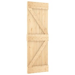 Porte coulissante et kit de quincaillerie 70x210 cm pin massif 
