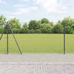 Clôture Euro avec 13 poteaux à embase 1,2 x 25 m en acier galvanisé 