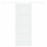 Porte Coulissante avec Ensemble de Quincaillerie Blanche 78x202 cm Bois Massif en Pin 