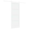 Porte Coulissante avec Ensemble de Quincaillerie Blanche 78x202 cm Bois Massif en Pin 