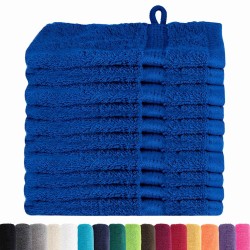 Gants de toilette 10 pcs Bleu 15 x 21 cm Coton 