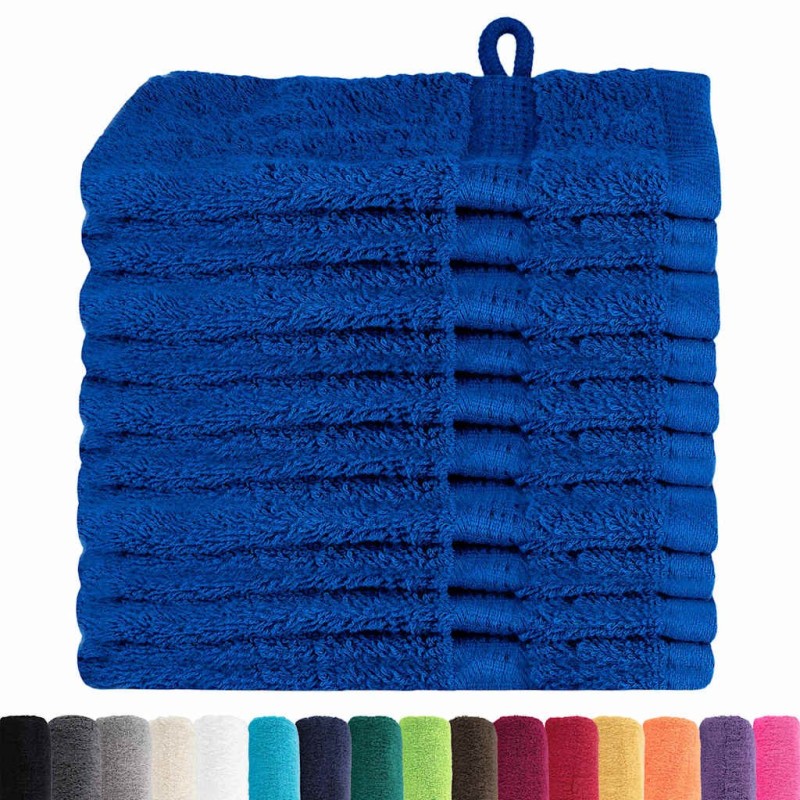Gants de toilette 10 pcs Bleu 15 x 21 cm Coton 