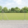 Clôture Euro avec 13 poteaux à bride 1 x 25 m en acier galvanisé 