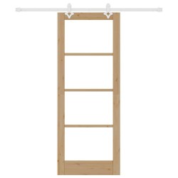 Ensemble de porte coulissante avec matos 78x202 cm en bois massif de pin 