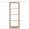 Ensemble de porte coulissante avec matos 78x202 cm en bois massif de pin 