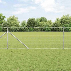 Clôture de Champ 0,8x25 m en Acier Galvanisé 