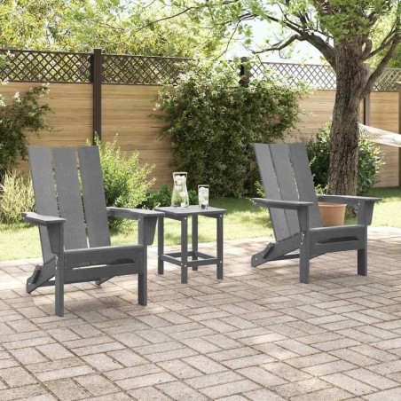 Chaises Adirondack pliables 2 pcs Gris clair 74,5x80,5x90 cm HDPE 