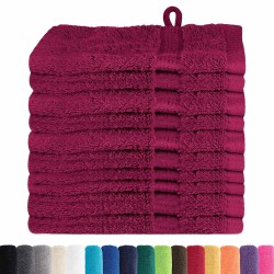 Gants de toilette 10 pcs Bordeaux 15 x 21 cm Coton 