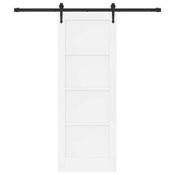 Porte coulissante avec ensemble de matériel blanc 73,5x198,5 cm en bois massif en pin 