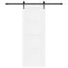 Porte coulissante avec ensemble de matériel blanc 73,5x198,5 cm en bois massif en pin 