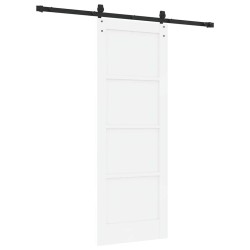 Porte coulissante avec ensemble de matériel blanc 73,5x198,5 cm en bois massif en pin 