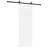 Porte coulissante avec ensemble de matériel blanc 73,5x198,5 cm en bois massif en pin 