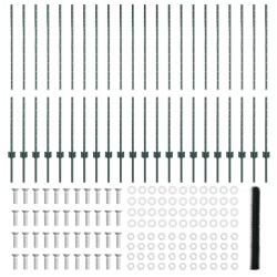 Poteaux de clôture 11 pcs U-Channel Vert 140 cm Acier 