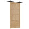 Porte Coulissante avec Ensemble de Quincaillerie 93x202 cm Bois Massif Pin 