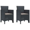 Ensemble de salle à manger de jardin 3 pcs Anthracite 