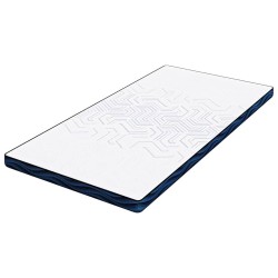 Coussins de Matelas Blanc et Bleu 120 x 200 cm 