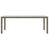 Table de jardin Gris 190x90x75 cm Verre trempé/résine tressée 
