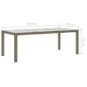 Table de jardin Gris 190x90x75 cm Verre trempé/résine tressée 