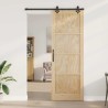 Porte Coulissante avec Kit de Quincaillerie 'ORKDAL'en Bois de Pin Massif 