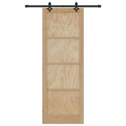 Porte Coulissante avec Kit de Quincaillerie 'ORKDAL'en Bois de Pin Massif 