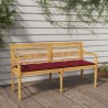 Banc Batavia avec coussin rouge bordeaux 150cm Bois teck massif 