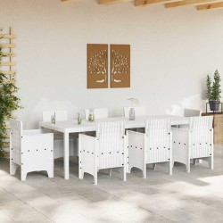 Table de jardin Blanche 250x100x73 cm en Poly Rattan 