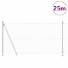 Clôture en fil soudé avec 13 poteaux flangés 1.2x25 m en acier galvanisé 