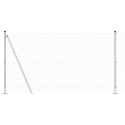 Clôture en fil soudé avec 13 poteaux flangés 1.2x25 m en acier galvanisé 