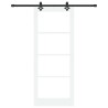 Porte coulissante avec quincaillerie 'ORKDAL'bois massif blanc et verre 