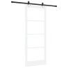 Porte coulissante avec quincaillerie 'ORKDAL'bois massif blanc et verre 