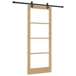 Porte coulissante avec quincaillerie 'ORKDAL'Bois massif & Verre 
