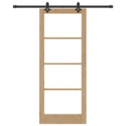 Porte coulissante avec quincaillerie 'ORKDAL'Bois massif & Verre 