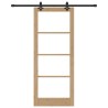 Porte coulissante avec quincaillerie 'ORKDAL'Bois massif & Verre 