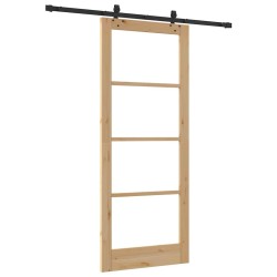 Porte coulissante avec quincaillerie 'ORKDAL'Bois massif & Verre 