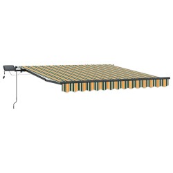 Auvent rétractable manuel avec LED Vert et Jaune 300x250 cm 
