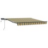 Auvent rétractable manuel avec LED Vert et Jaune 300x250 cm 