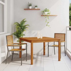 Ensemble de salle à manger de jardin 3 pcs Gris 
